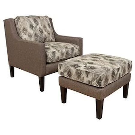 Chair and Ottoman with Rectangle Shape